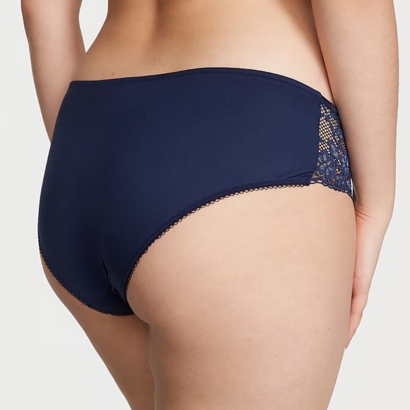 Victoria's Secret Love Cloud Hiphugger Panty in Lace Trim Ensign Navy XS NEW - Picture 4 of 6